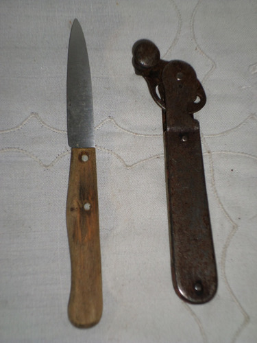 Antigua Cuchilla Cuchillo Forelle Mertens Y Abrelatas Sieger