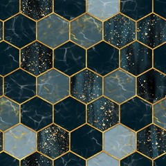 Imagem 1 de 3 de Papel De Parede Papel De Parede Textura Hexagonal De Mármore