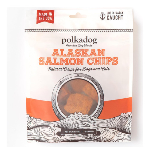 Crunchy Alaskan Salmon Chips, Dog Treats  100% Wild-caught
