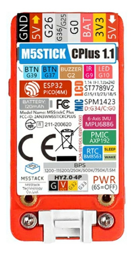 M5stack M5stickc Plus M5 Stick Esp32-pico O Axp192