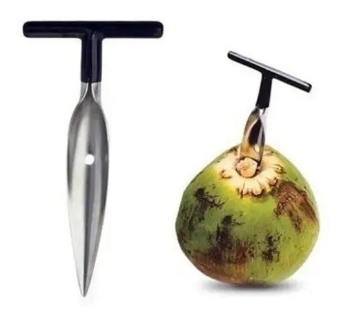 Abridor Furador De Coco Em Aço Inox Profissional Reforçado Abre Fácil Alta Durabilidade Resistente