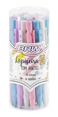 Portaminas Plástico 2.0mm Colores Pastel Con Sacapunta Brw