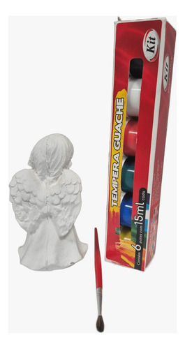 Imagem Anjo Da Guarda + Kit Pintura 12 Cm