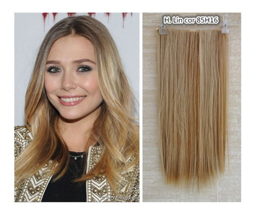 Cabelo Aplique Tic Tac 60cm Cor 85h16 Loiro Claro Com Mechas