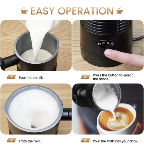 Espumadore De Leche Automática 4 En 1 Espuma Fría Y Caliente