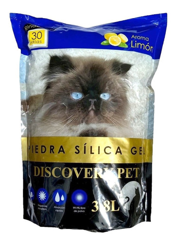 Piedras Silica Discovery Pet Gatos 8 Packs De 3,8 Litros C/u