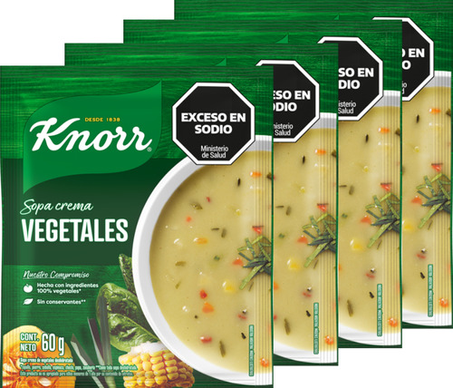 Sopa Knorr Crema Vegetales Sobre X 60gr X 5 Unidades