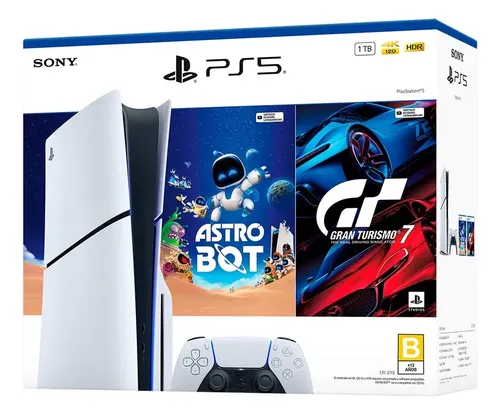 Console Playstation 5 de 1 TB: Astro Bot e Gran Turismo 7