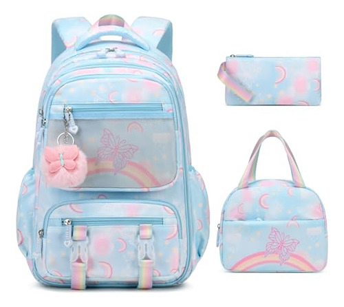 Mochila Scothen Para Niñas, Mariposa Arco Iris Jlcxw