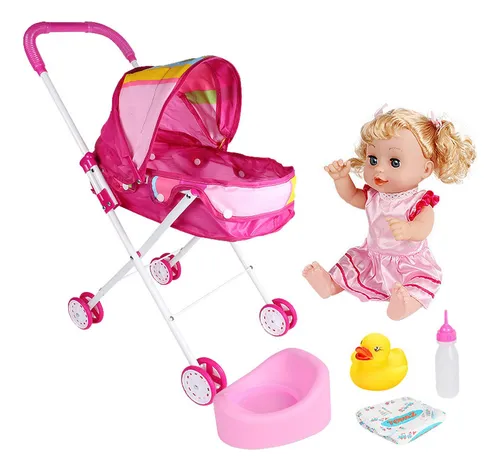 New Niña Muñeca Cochecito Niños Juego De Imaginación Juguete