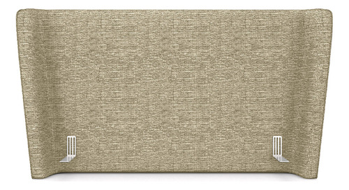 Cabeceira Design Para Cama Casal Torres Madeira Linho Bege