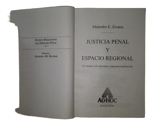 Justicia Penal Y Espacio Regional - A. E. Álvarez (Usado)