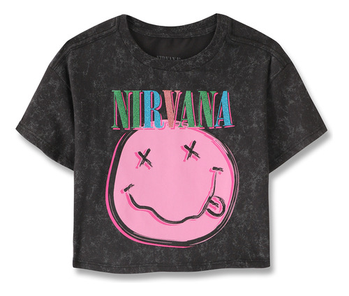 Playera Manga Corta Nirvana C&a De Niña