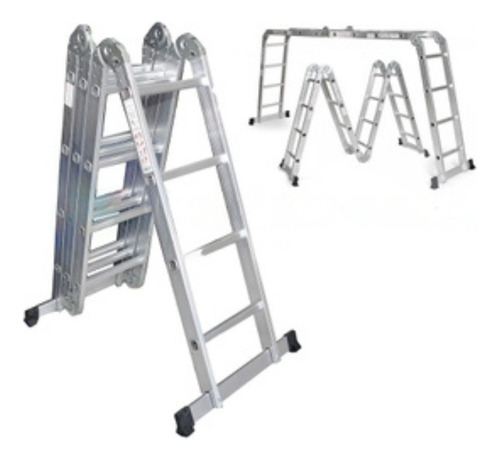 Escalera De Aluminio Plegable Multifuncional 3.7 Mts I Nido