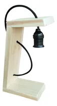 Comprar Lámpara Velador Nordico Mesa En Madera, Cable Textil Moderna Estructura Madera Natural Pantalla Cable Textil Negro