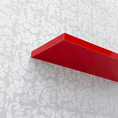 Imagem 5 de 5 de Prateleira Vermelha 40x20cm Com Suporte Invisível