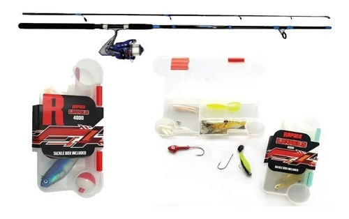 Combo Rapala Caña 7 Pies Carrete 5000 Linea Caja Accesorios 