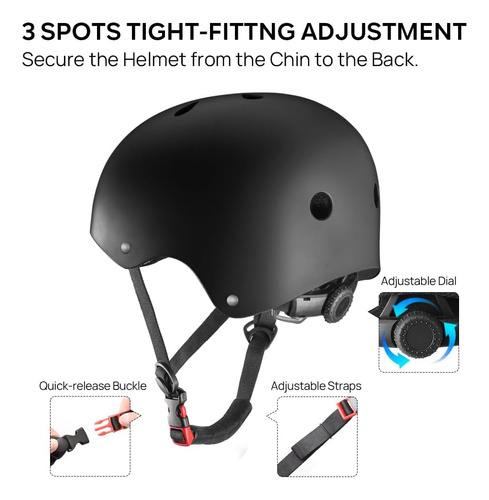 Casco De Skate Jbm: Ligero, Ajustable Y De Diseño...