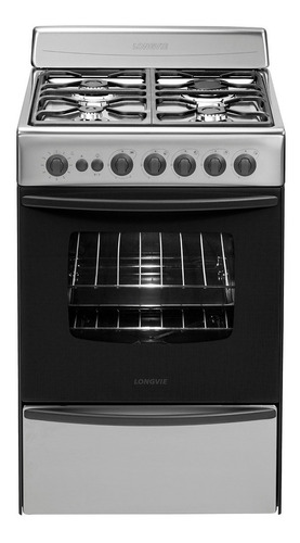 Imagen 1 de 2 de Cocina Longvie Standard 13501 multigas 4 hornallas acero inoxidable 220V puerta con visor 74L