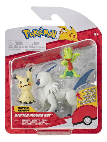 Figura Treecko Mimikyu E Absol Pokemon Pack Sunny 2603