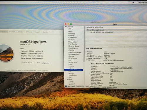 Apple iMac A1418 8gb Ram 1tb Hdd Core I5 Webcam (Usado)