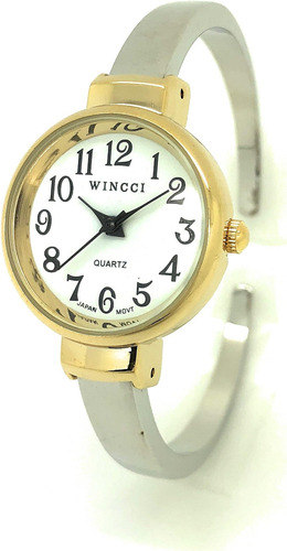 Wincci Ladies Numbers Skinny Metal Bangle Cuff Reloj De Moda