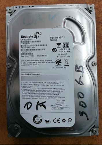 Disco Duro Marca Seagate 3.5 Mecánico 500gb Gigabyte Usado 