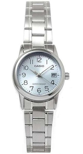 Reloj Casio Ltp V002d 7a Para Dama Plateado/ Blanco 