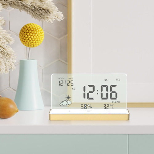 *para Clear Digital Alarm Clock Large Display Touch For