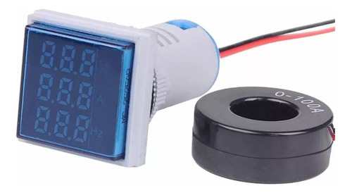 Voltimetro Con Amperimetro Y Hz 3 En 1 Para Centro De Carga