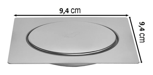 Ralo Click Inteligente Em Inox 10x10 Cm + Porta Grelha