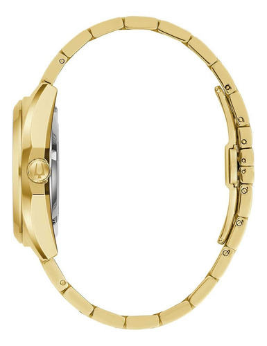 Reloj Bulova Automatico Para Hombre Surveyor 97a182 Pvd Correa Dorado Bisel Dorado Fondo Dorado