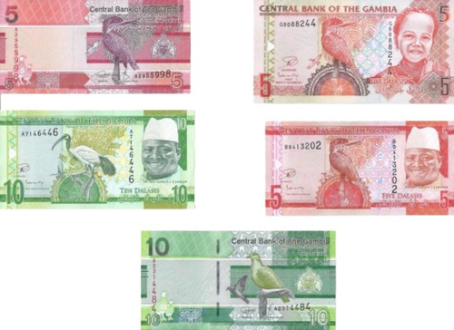 Gambia Lote Billetes Varias Denominaciones