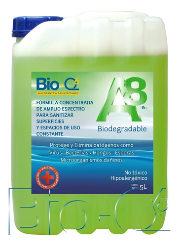 Desinfectante Sanitizante - A8 (bio-q6) Bidón De 5 Lt