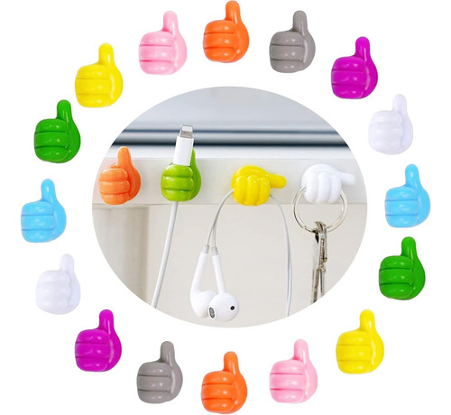 16pcs Selfadhesive Silicone Thumb Hooks Multifunction C...