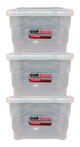 Set De 3 Caja Apilable Organizadora De 25 Lts - Colombraro