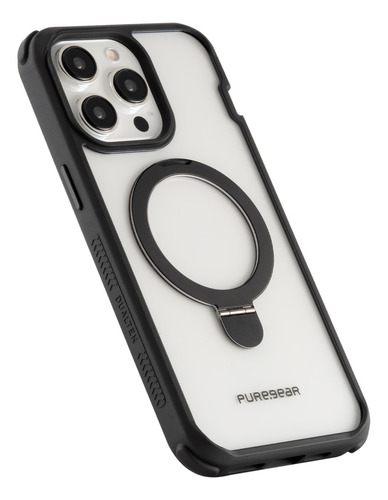Protector Pure Gear Dualtek Clear Magsafe Negro Para iPhone