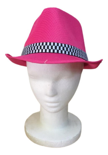 Sombrero Tanguero Pastel X 1 Gorro Guapo Panama Cowboy Color Fucsia