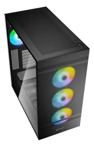 Gabinete Gamer Sharkoon Rebel C50 Rgb Negro 4fan Vidrio Mesh