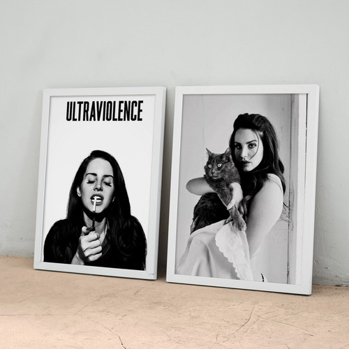 Pack 2 Cuadros  Decorativos Lana Del Rey Marco De 33x24