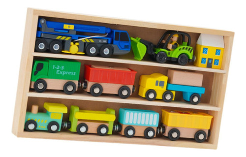 Juego De Juguetes De Tren De Madera Montessori Con Estilo C