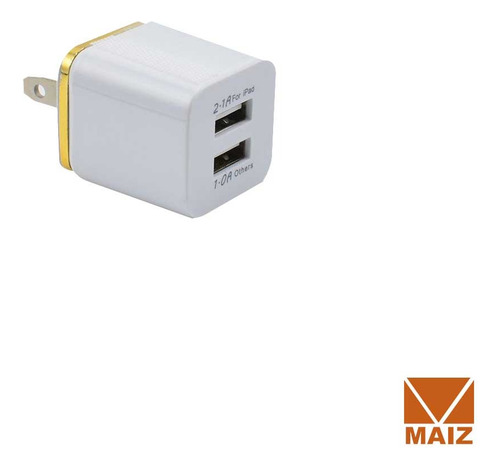 Adaptador Cubo Cargador 2.1a Pared 2 Puertos Usb Mayoreo