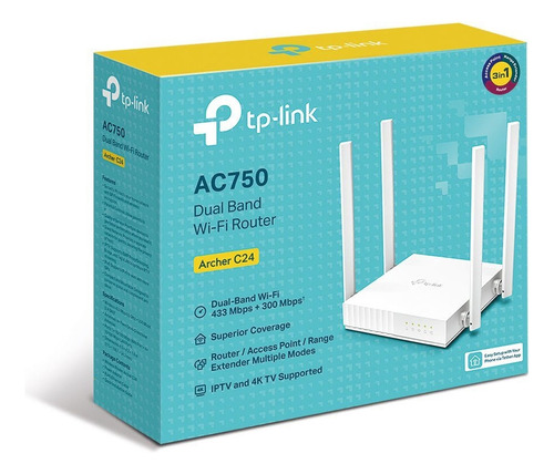 Router Wi-fi 4 Antenas Tp-link Archer Ac750 C24