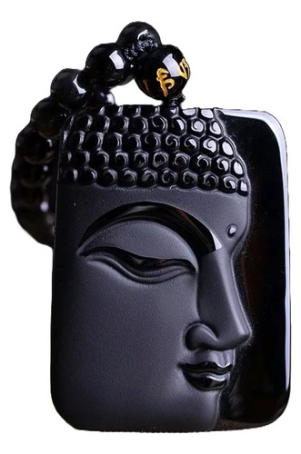 Collar Buda Ging Gang Elefante Suerte Hombre Mujer Obsidiana