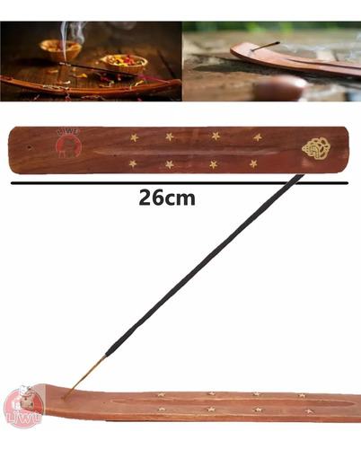 2 Pzs Tablitas Porta Incienso Madera Meditación Yoga Relax