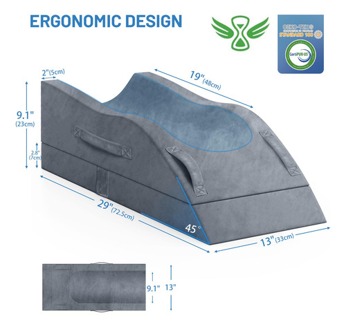 Almohada Cuña Elevación Piernas Soporte Espuma Viscoelástica