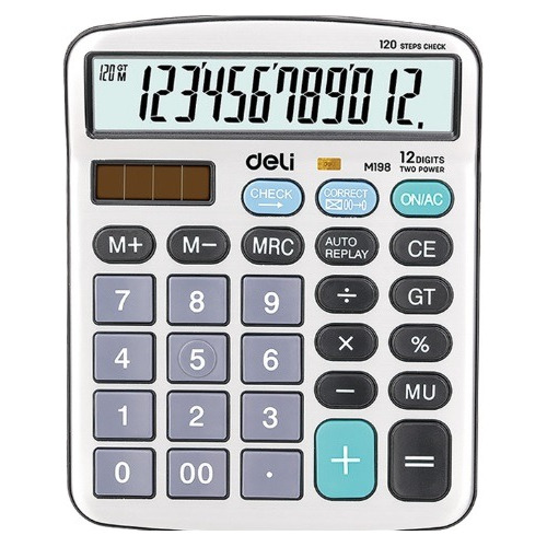 Calculadora Deli Core Metal Smaller M198 10 Gris 12 Digitos 