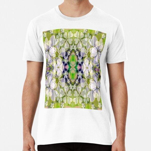 Remera Flor Verde Femenina, Arte Abstracto Psicodélico, Dise