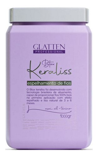 Glatten Keraliss Btox Espelhamento Dos Fios 1 Kg