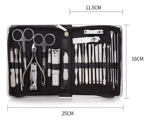 Kits Para Manicure Pedicure 26 Piezas Uñas Lima Tijera